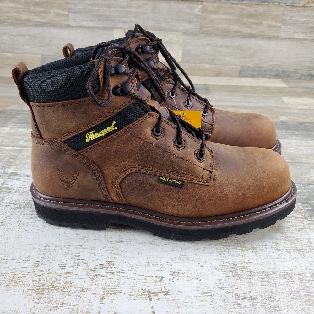 Thorogood Jobsite Series 6" Mens Work Boots Sz 11 W Crazy Horse Composite Toe